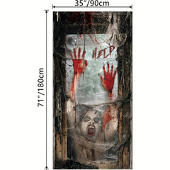 Halloween Horror Door Cover - Halloween Party Decoration