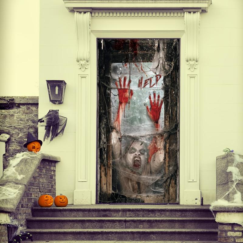 Halloween Horror Door Cover - Halloween Party Decoration