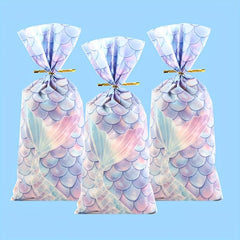20pcs Mermaid Scale Party Tie Gift Bags Candy Cookie Party Supplies