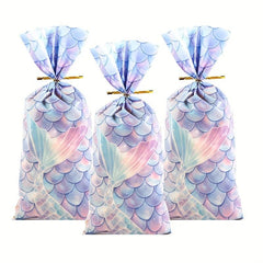 20pcs Mermaid Scale Party Tie Gift Bags Candy Cookie Party Supplies