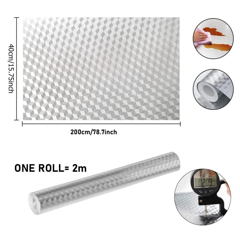 Waterproof Kitchen Stickers- High Temp Resistant Self Adhesive Backsplash Liner