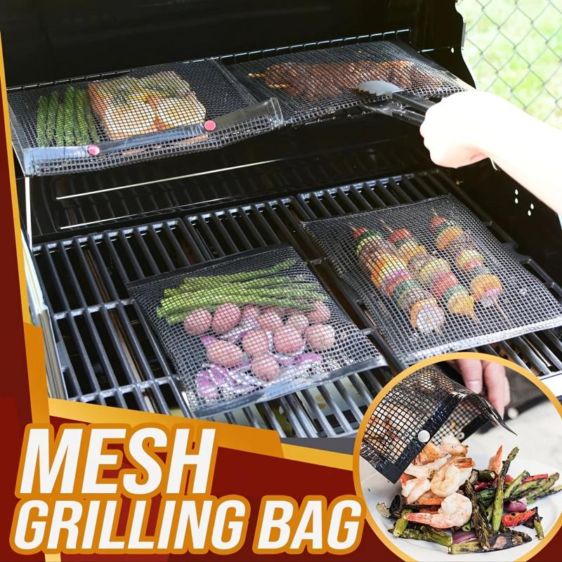 Non stick BBQ Bag Reusable High Temp PTFE Teflon Baking Grid Bag