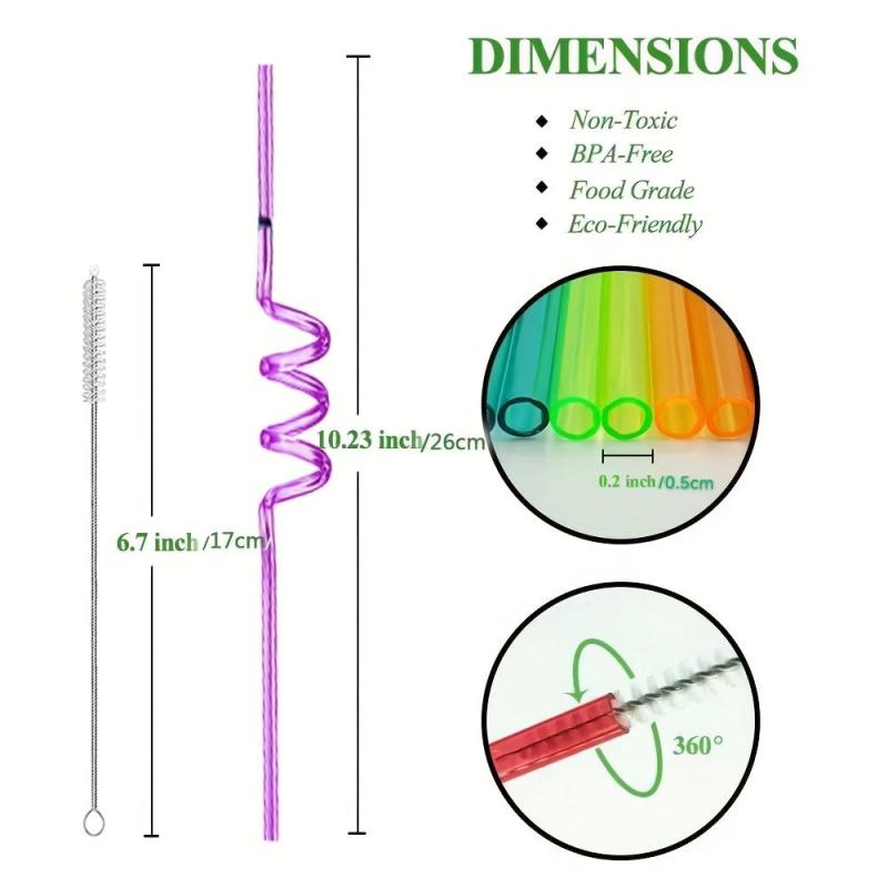 6pcs Bachelorette Theme Reusable Straw Set with Brush