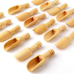 12pcs Mini Wooden Spoons - Bath Salts Tea Scoop Candy Spoon