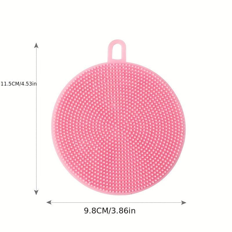 Silicone Dish Sponge Hanging Loop Cleaning Sponge Double Sided Brush Scrubbing