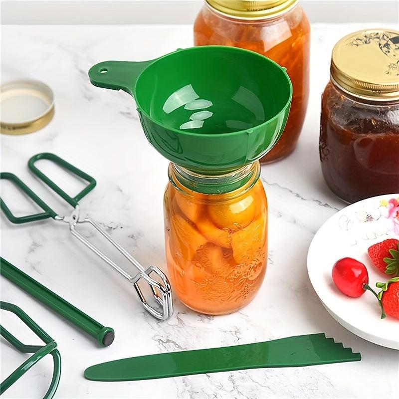 6pcs Canning Kit: Funnel, Lifter, Wrench, Lid Lifter, Tongs