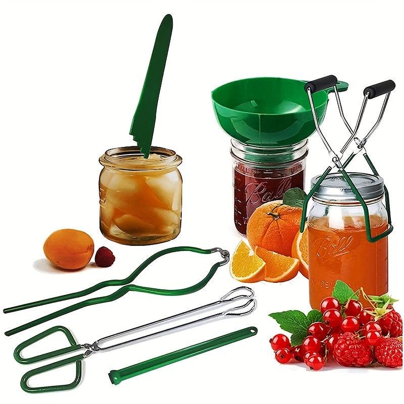 6pcs Canning Kit: Funnel, Lifter, Wrench, Lid Lifter, Tongs