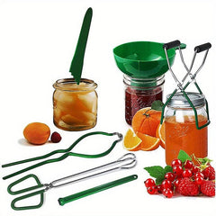 6pcs Canning Kit: Funnel, Lifter, Wrench, Lid Lifter, Tongs