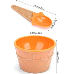 Ice Cream Bowl Spoon Set Durable Dessert DIY Ice Cream Tools