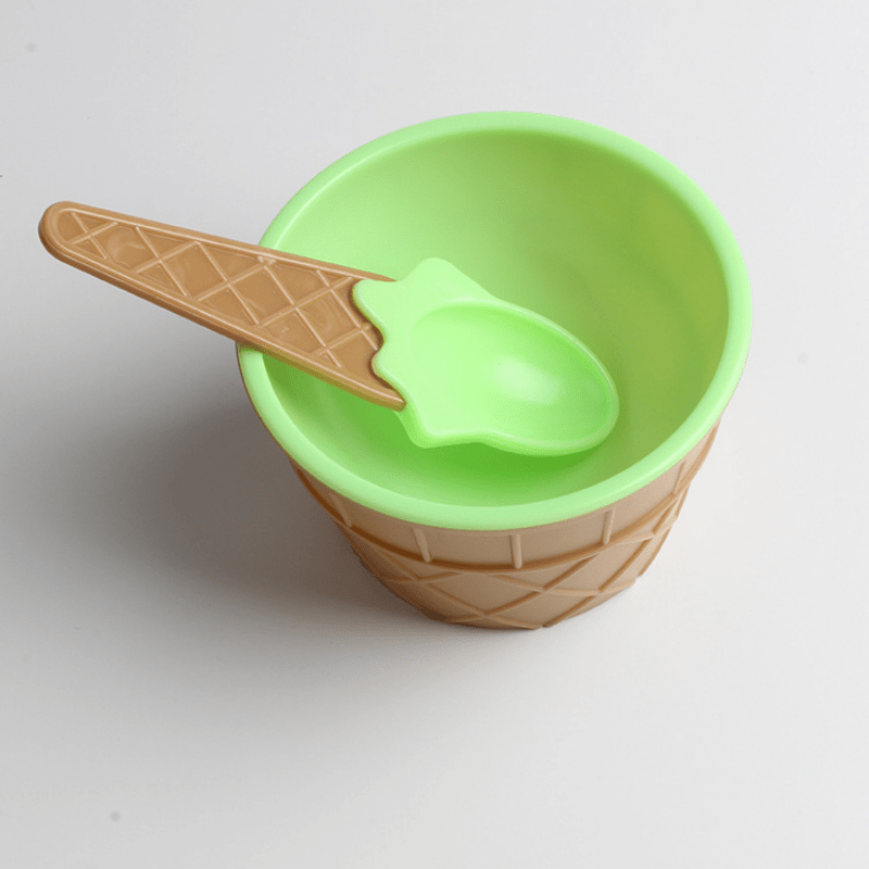 Ice Cream Bowl Spoon Set Durable Dessert DIY Ice Cream Tools