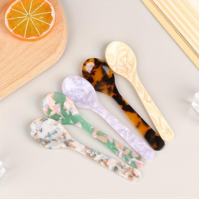 Vintage Acrylic Spoon Set Cake Jam Coffee Soup Spoon Kitchen Gadgets