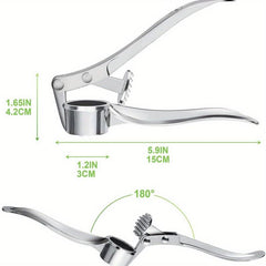 Ergonomic Garlic Press for Easy Garlic Mincing