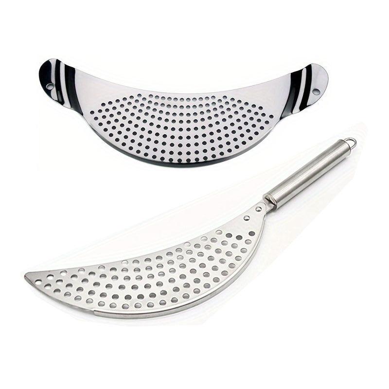 2pcs Stainless Steel Pot Strainer Hand Held Drainer for Noodles Pasta Veggies