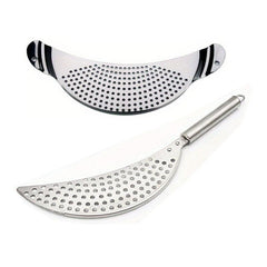 2pcs Stainless Steel Pot Strainer Hand Held Drainer for Noodles Pasta Veggies
