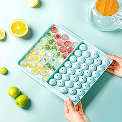 Round Ice Cube Tray Set - 33 Grids, Household Ice Maker with Lid