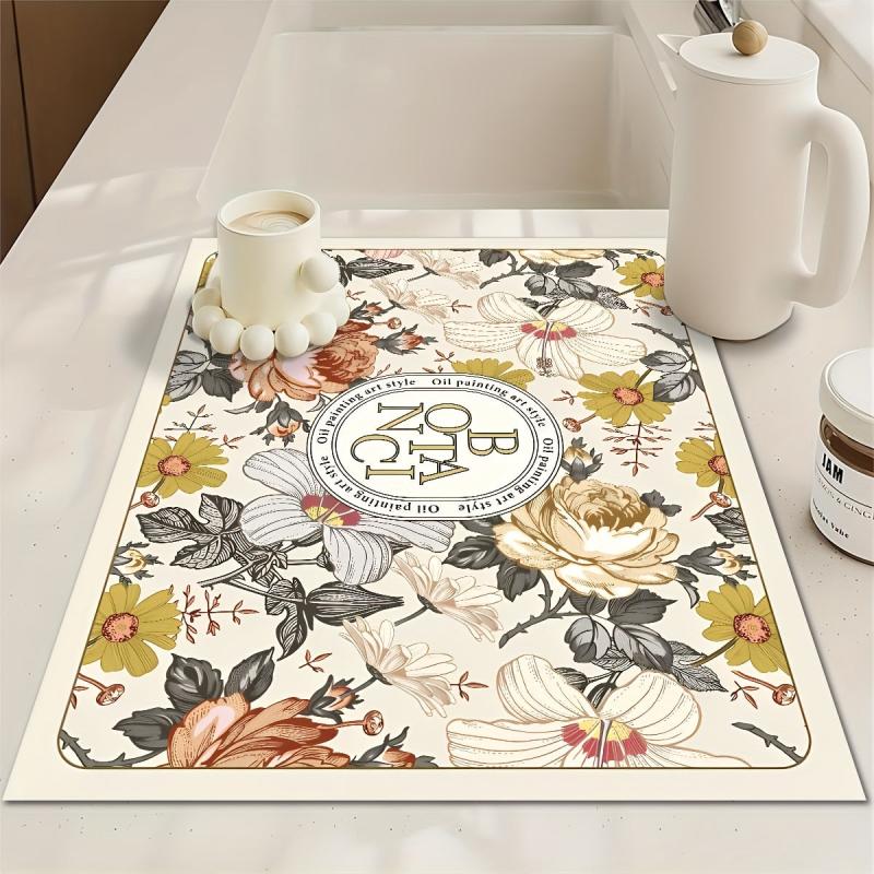 Absorbent Dish Drying Pad Soft Diatom Mud Drain Mat