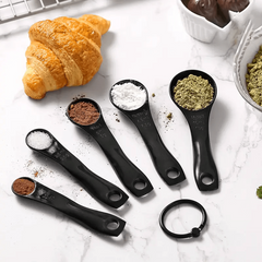 Kitchen Measuring Spoons Set Plastic Stackable Small Tablespoon Graduated