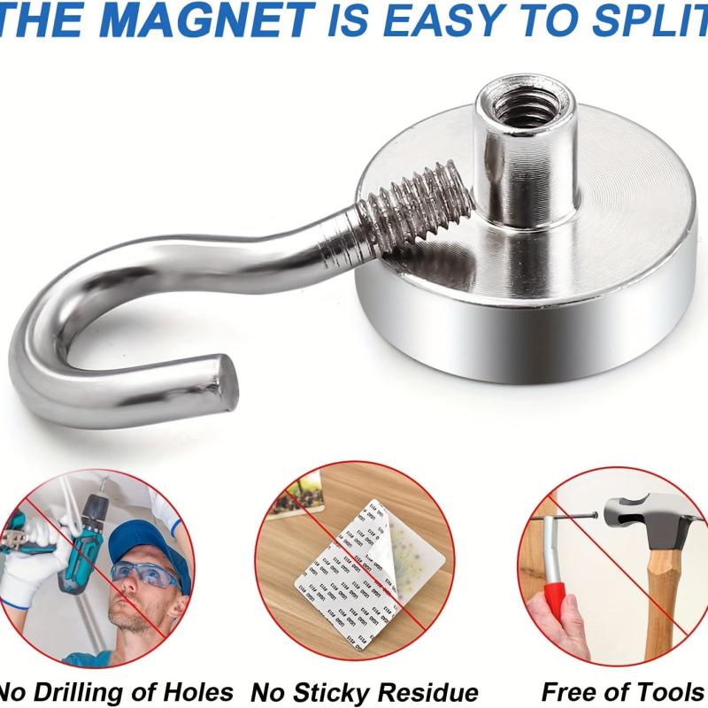 30pcs Magnetic Hooks 12 25 KG Heavy Duty Earth Magnets With Hook