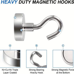 30pcs Magnetic Hooks 12 25 KG Heavy Duty Earth Magnets With Hook