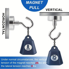 30pcs Magnetic Hooks 12 25 KG Heavy Duty Earth Magnets With Hook