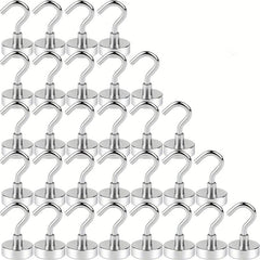 30pcs Magnetic Hooks 12 25 KG Heavy Duty Earth Magnets With Hook