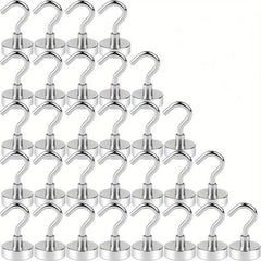 30pcs Magnetic Hooks 12 25 KG Heavy Duty Earth Magnets With Hook