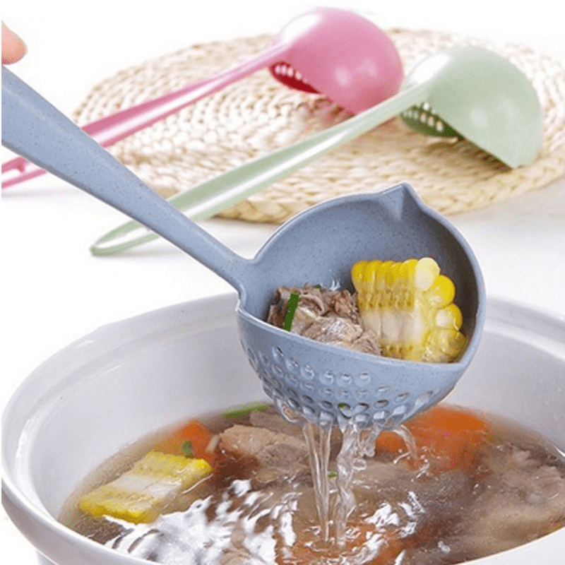 2 in 1 Skimmer Spoon With Filter Strainer Long Handled Cooking Colander