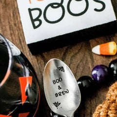 Halloween Stainless Steel Spoon Boo And Brew Coffee Dessert Cake