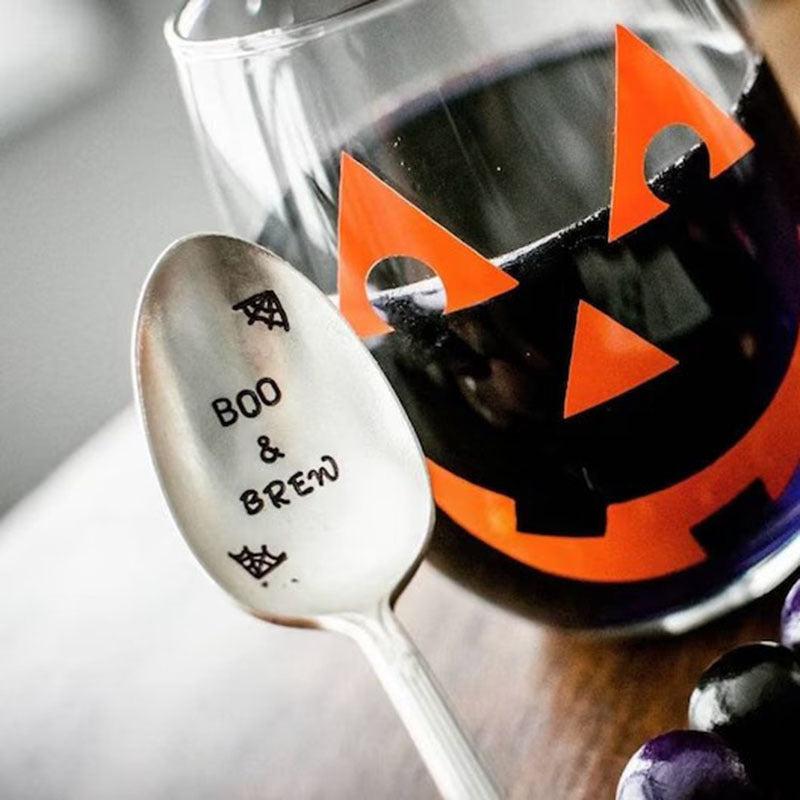 Halloween Stainless Steel Spoon Boo And Brew Coffee Dessert Cake