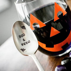 Halloween Stainless Steel Spoon Boo And Brew Coffee Dessert Cake