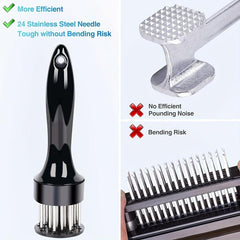Stainless Steel Meat Tenderizer 16 Pins Fast Loose Meat Needle