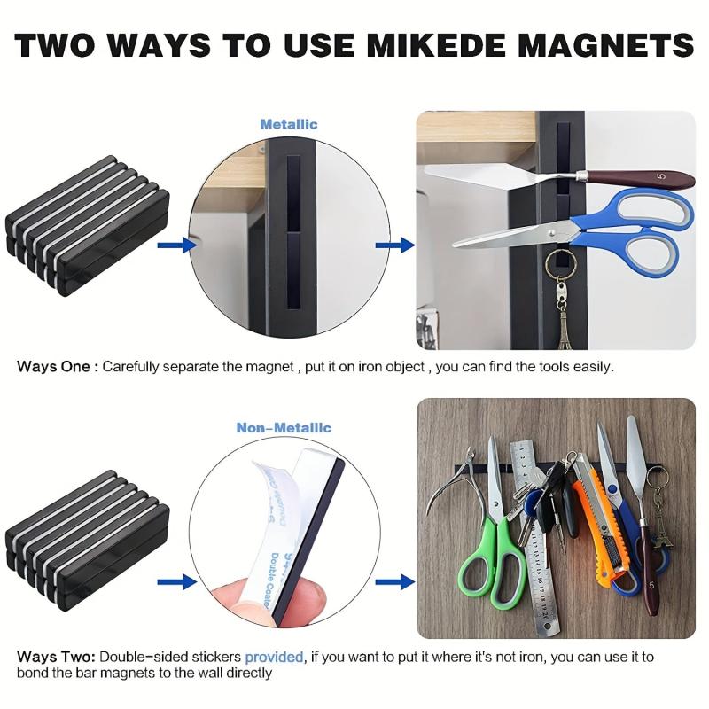 12pcs Neodymium Bar Magnets w/ Adhesive - 60x10x3 mm