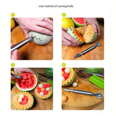 Stainless Steel Fruit Scoop for Carving Peeling Digging Fruits Vegetables
