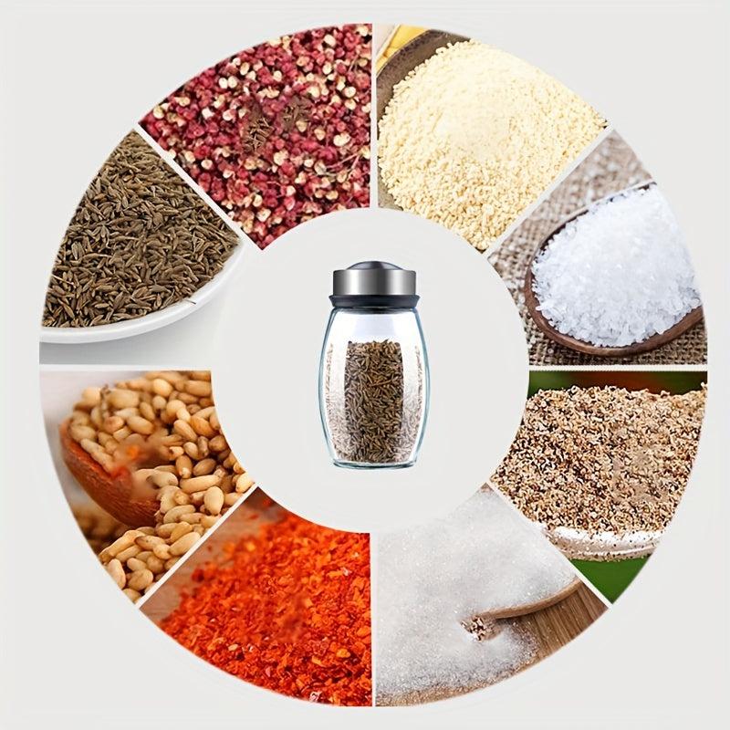 7pcs Kitchen Spice Shakers with Rotating Storage Base