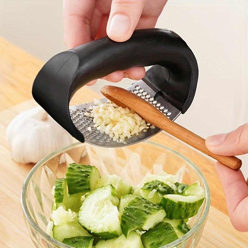 2pcs Stainless Steel Garlic Press Rocker Metal Garlic Mincer Washable Crusher