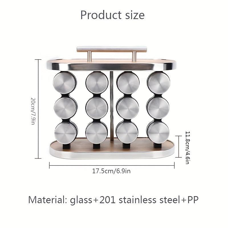 12pcs Spice Rack & Seasoning Organizer for Countertop/Cabinet