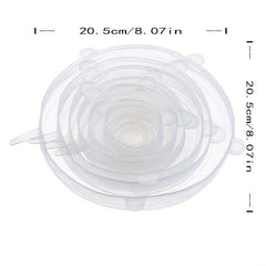 6pcs Silicone Lid Stretch Reusable Bowl Cover Food Storage Covers For Container