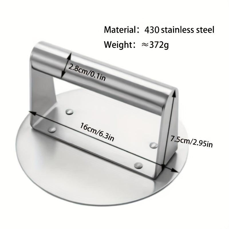 Stainless Steel Burger Press 15.75 Cm Round Burger Smasher