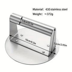 Stainless Steel Burger Press 15.75 Cm Round Burger Smasher