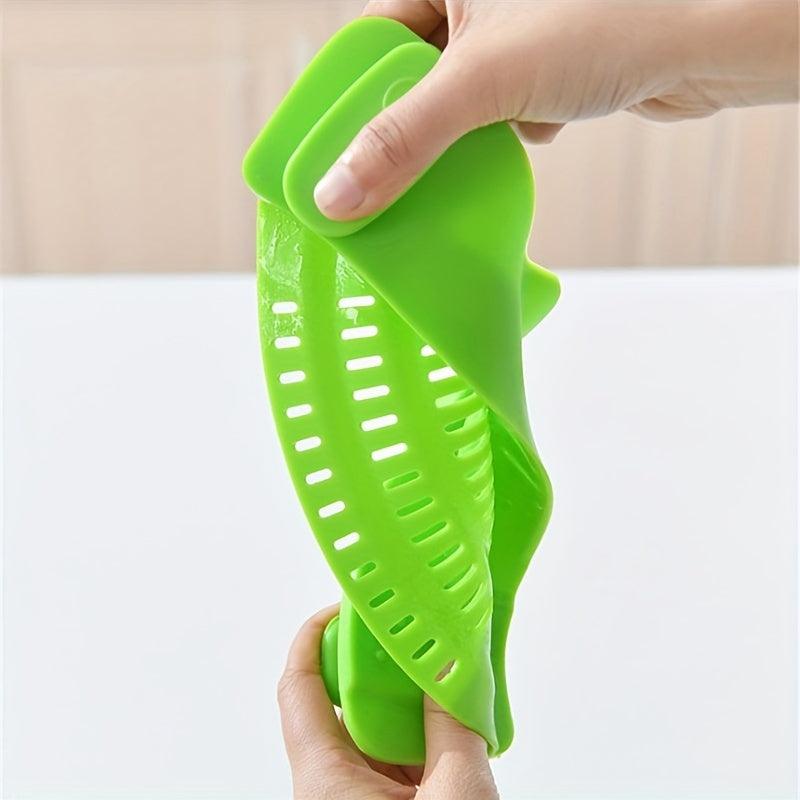 Adjustable Silicone Clip On Strainer - Drains Pots Bowls Fruits Veggies
