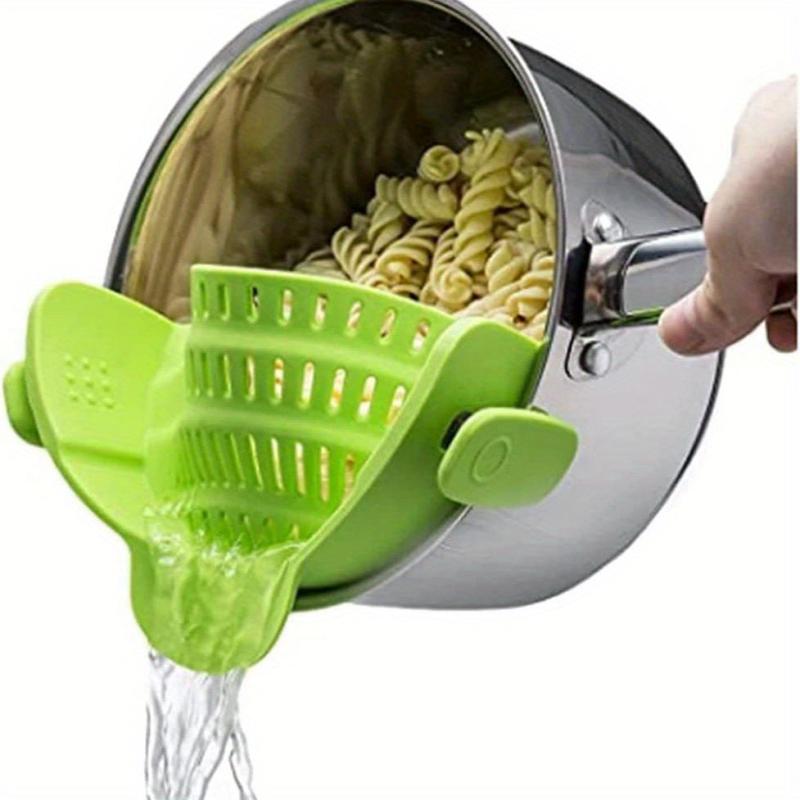Adjustable Silicone Clip On Strainer - Drains Pots Bowls Fruits Veggies