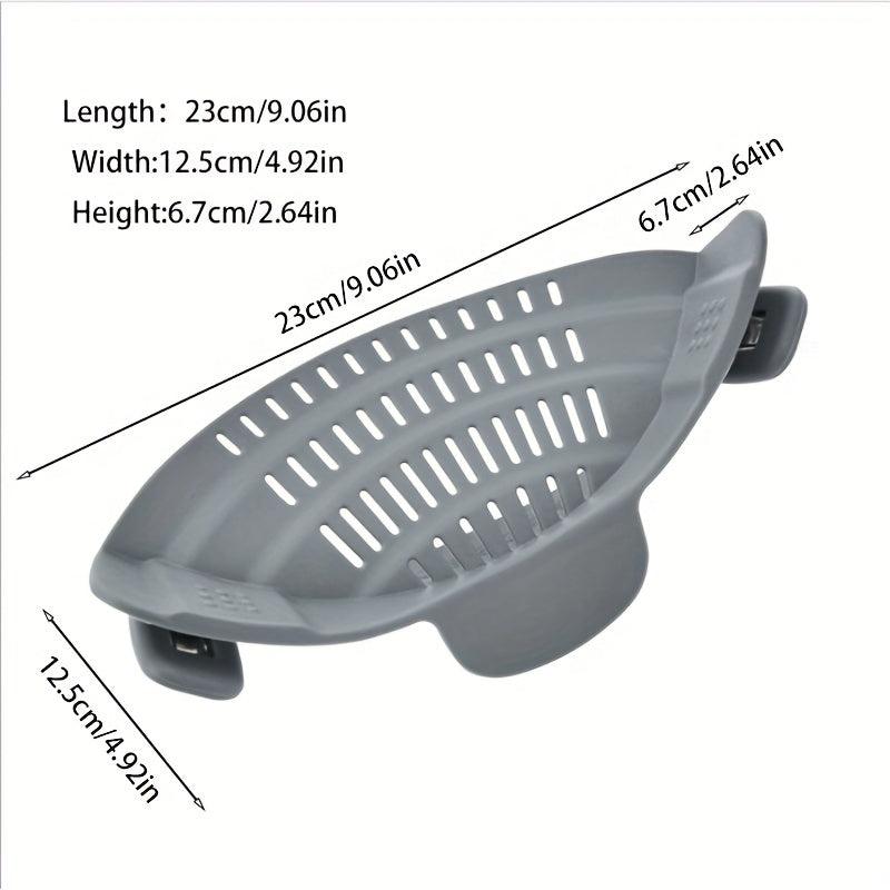 Adjustable Silicone Clip On Strainer - Drains Pots Bowls Fruits Veggies