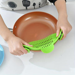 Adjustable Silicone Clip On Strainer - Drains Pots Bowls Fruits Veggies