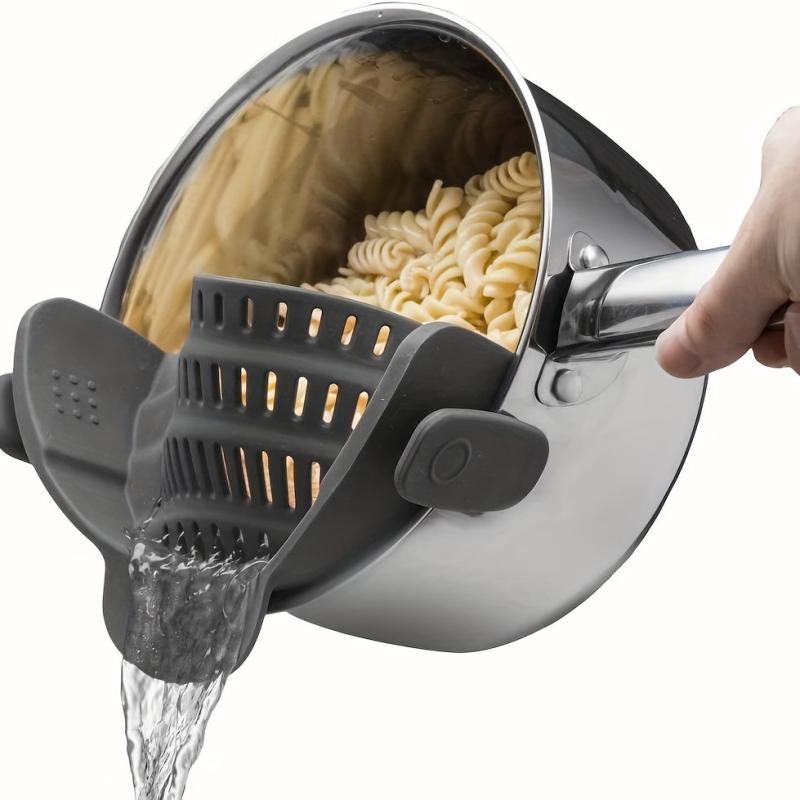 Adjustable Silicone Clip On Strainer - Drains Pots Bowls Fruits Veggies