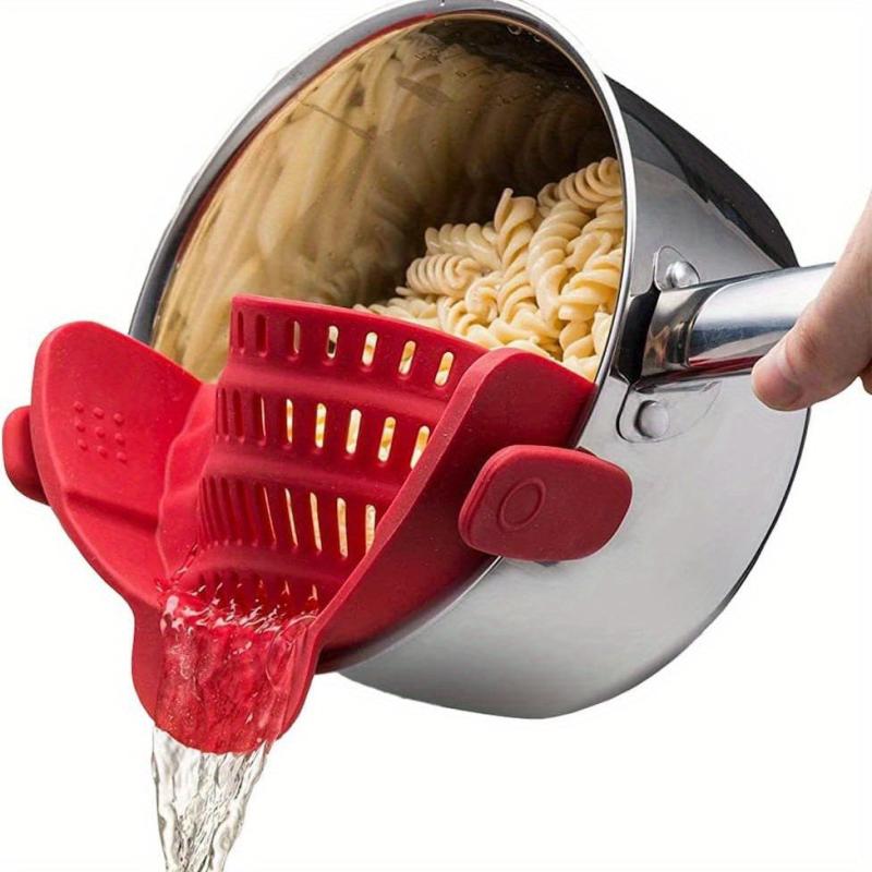 Adjustable Silicone Clip On Strainer - Drains Pots Bowls Fruits Veggies