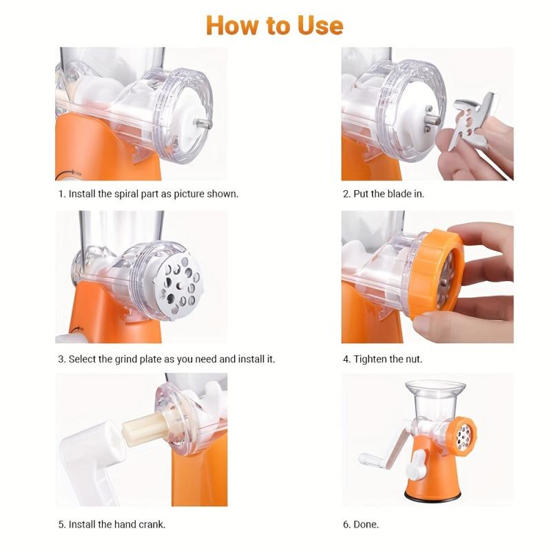 Manual Food Processor with Vegetable Chopper & Meat Grinder