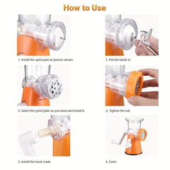Manual Food Processor with Vegetable Chopper & Meat Grinder