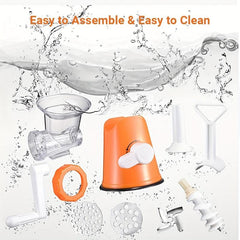 Manual Food Processor with Vegetable Chopper & Meat Grinder