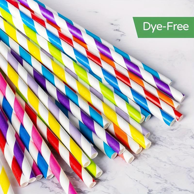 50 Yellow Biodegradable Paper Straws for Cocktails, Milkshakes, Coffee