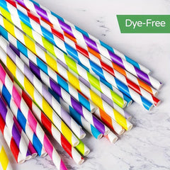 50 Yellow Biodegradable Paper Straws for Cocktails, Milkshakes, Coffee